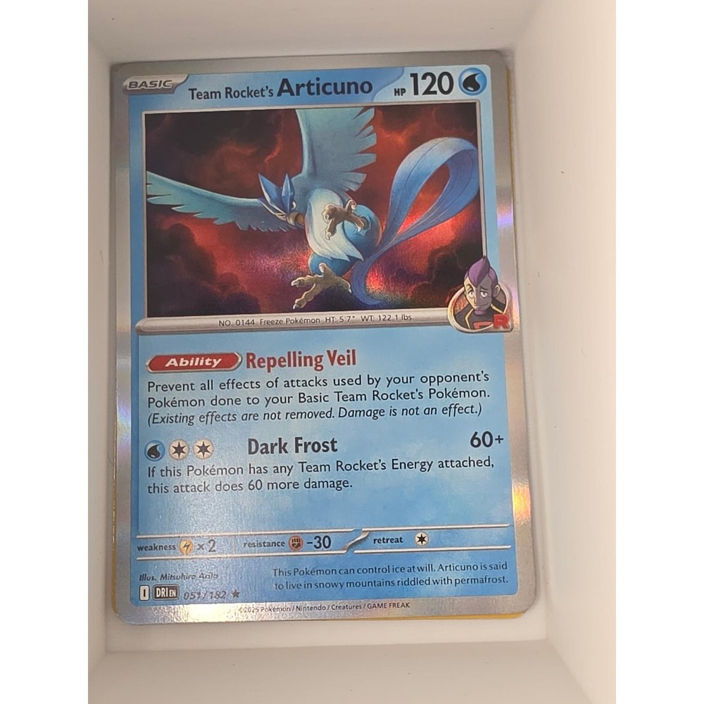 Team Rocket's Articuno 051/182 Rare Destined Rivals Pokemon Reverse Holo NM